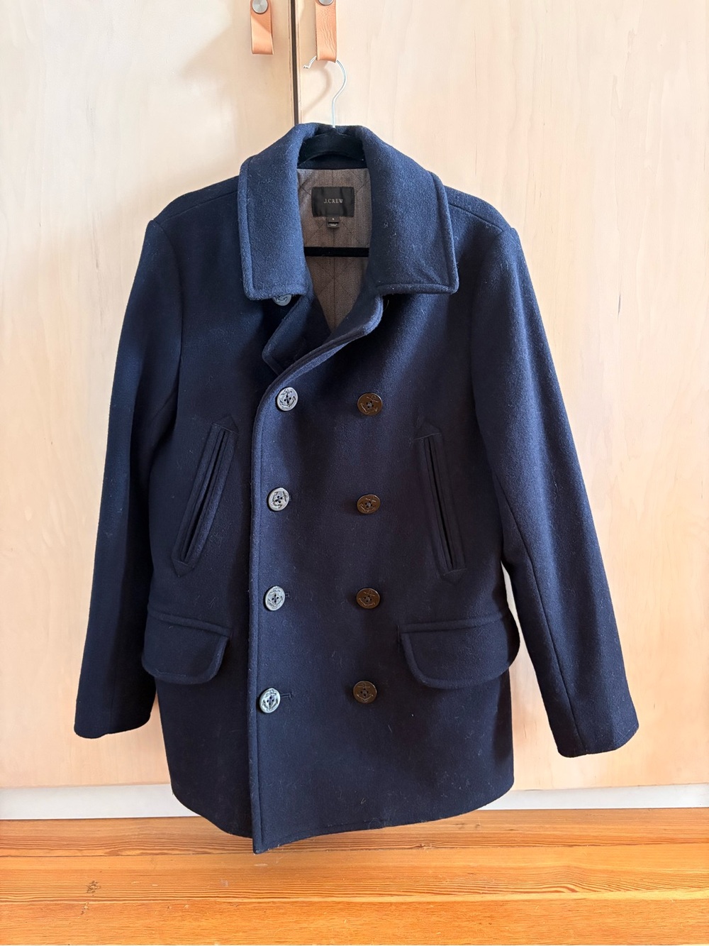 J. Crew Navy Double-Breasted Wool Pea Coat
